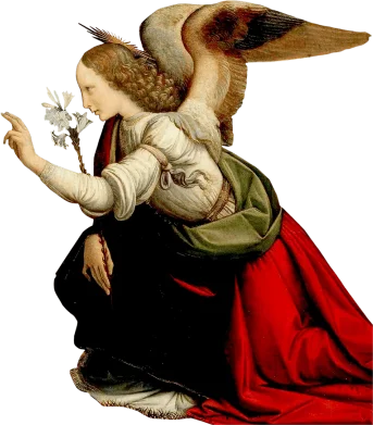 Dettaglio dell'Annunciazione di Leonardo da Vinci